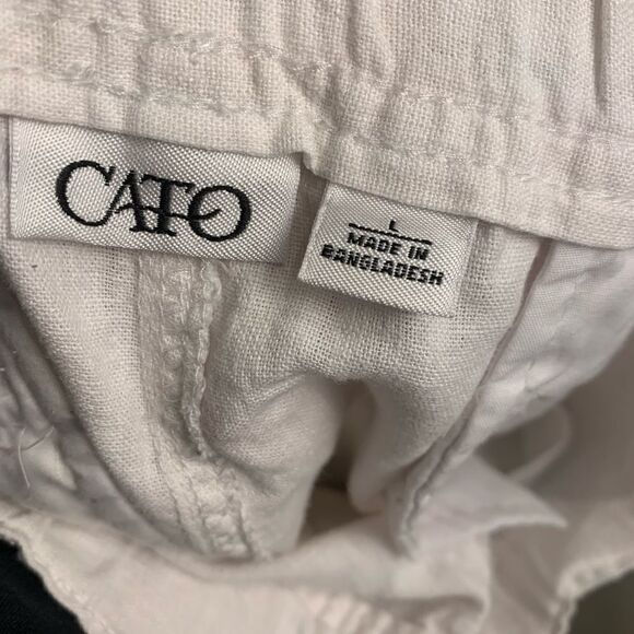 Cato size large woman’s white linen drawstring shorts - Picture 8 of 10